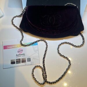 Chanel Purple Velvet Chain Bag